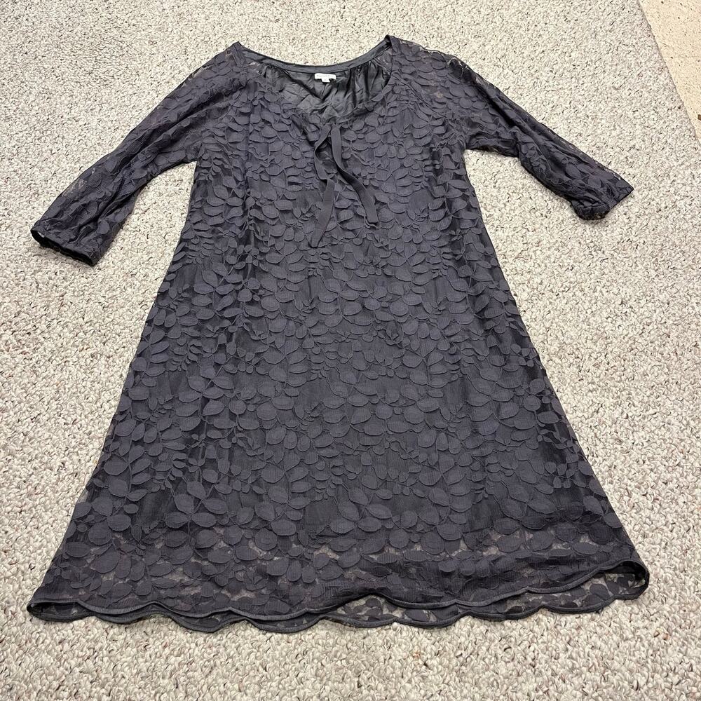 Garnet Hill Boheme Easy Lace Dress 18 Leaf Pattern Feminine Casual Formal Party